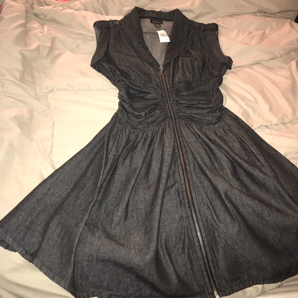 Black denim dress